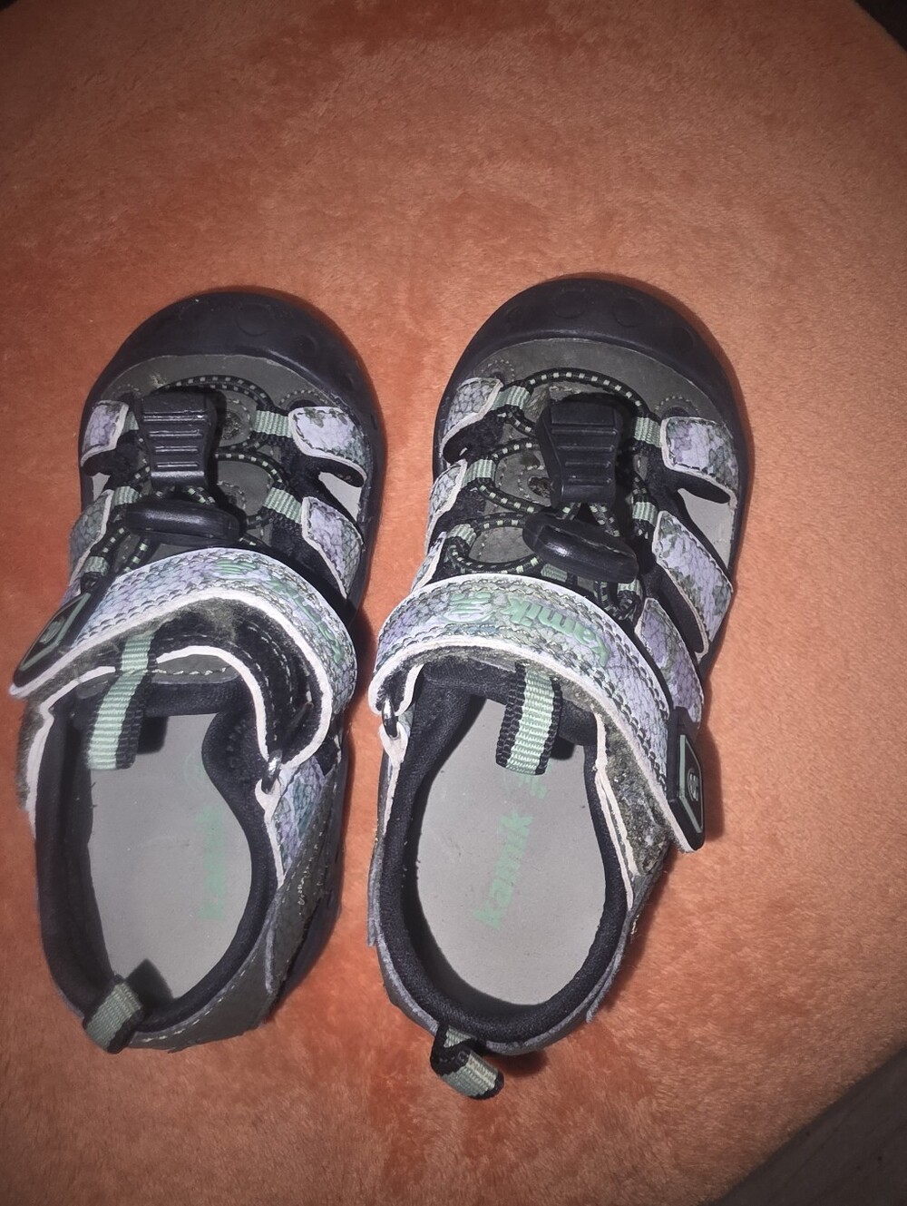 Kamik Kids Water Shoes  in Black and Mint Green
